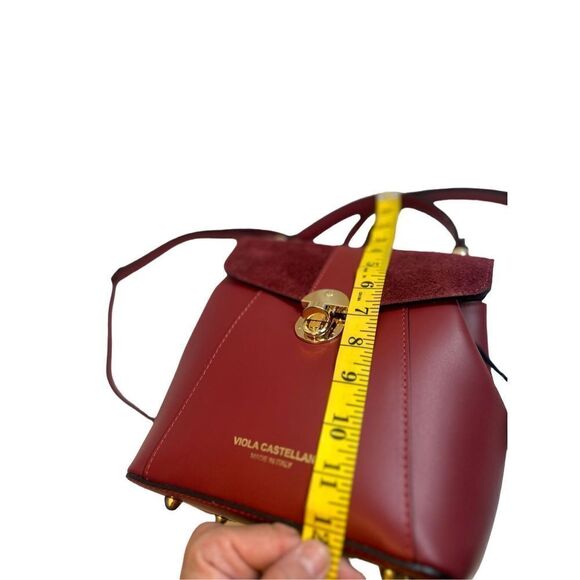 Viola Castelani red ruby leather handbag backpack 548098 made in Italy N… main image 5